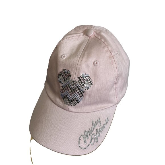Disney Parks Pink Mickey Mouse Rhinestone Adjustable Hat Embroidery Strapback - Picture 6 of 8
